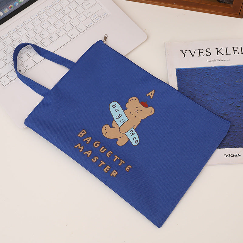 Wholesale Student test paper bag subject classification file bag canvas cute cartoon A4 zipper bag Office data storage bag